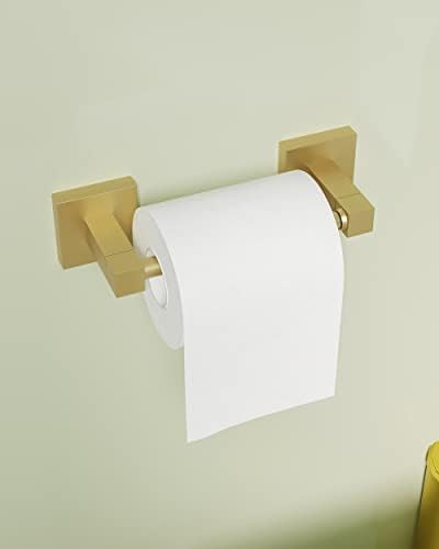 Premium Gold Toilet Paper Holder Double Post Pivoting System