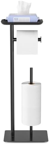 Niffgaff Toilet Paper Holder with Top Shelf Storage