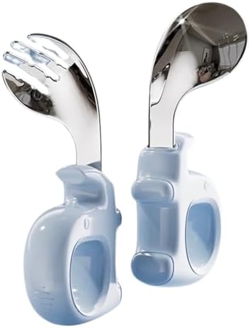 Ergonomic Elderly Spoon Fork Kit Smooth Edges Dishwasher Safe
