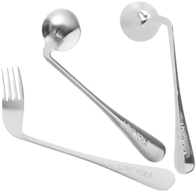 HakidzEl Hand Ansiangled Flatware Set for Elder Importance Needs