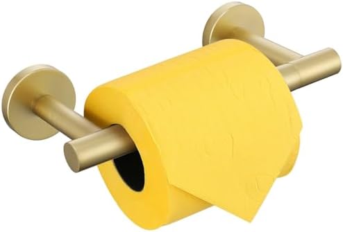 Brushed Gold Toilet Paper Holder Stainless Steel Double Base Bathroom Accessory