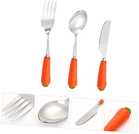 SECFOU Stainless Steel Cutlery Set for Kids 3PCS Fork Spoon Knife