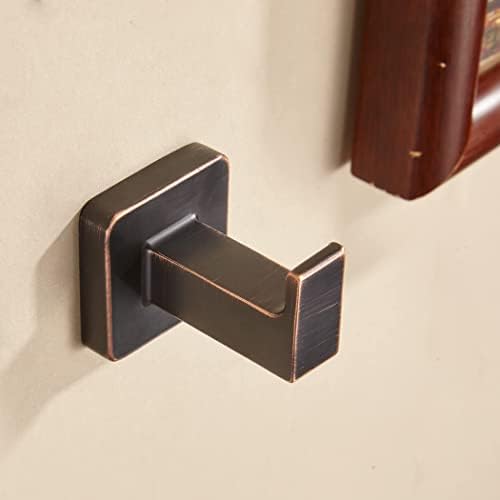 FORBATH Bronze Towel Hooks 4 Pack Square Robe Hook Wall Mount