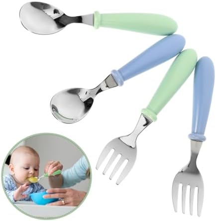 4-Piece Sturdy Baby Utensils Set for Self-Feeding