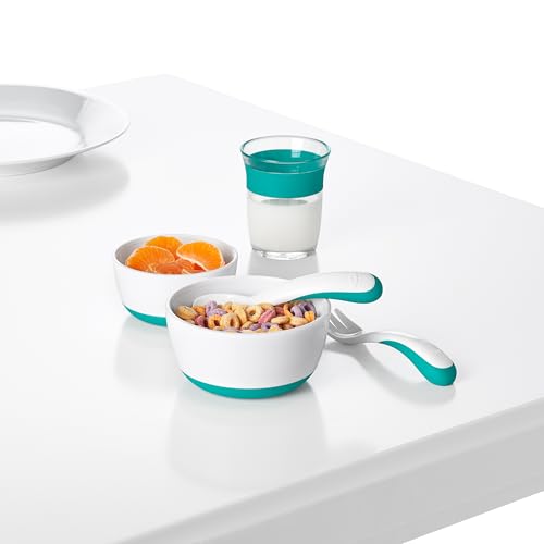 OXO Tot Plastic Fork Spoon Multipack - Teal 4 Piece Set