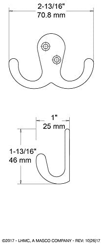Double Prong Robe Hook Flat Black