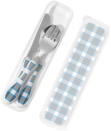 Royal Stewart Muted Blue Tartan Kids Flatware Set