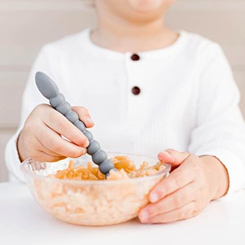 Ryan Rose Cutie Tensils Baby Spoon and Fork Charcoal