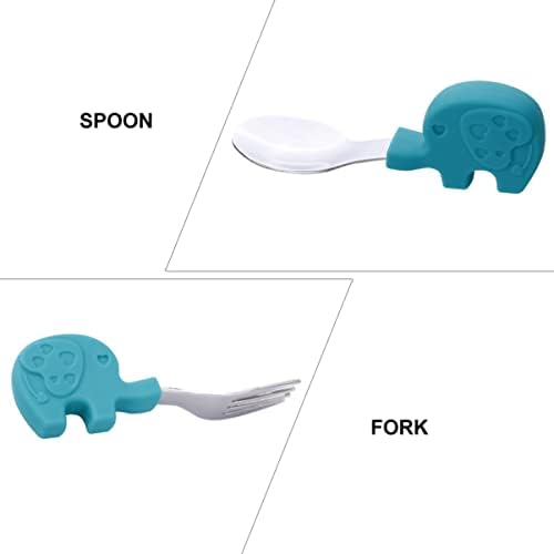 Toddmoney Baby Silicone Training Flatware Set for Toddler