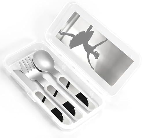 Ballerina Dance Print Travel Utensils Set with Case