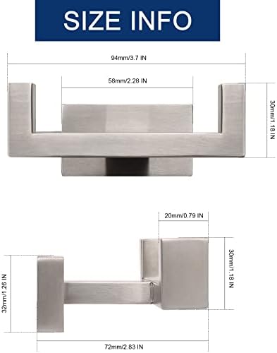 Rust-Proof Towel Hook Set for Bathroom 2-Pack