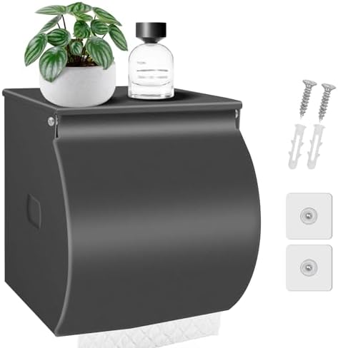 Stainless Steel Toilet Paper Holder Self-Adhesive Wall-Mount Waterproof Storage Solution