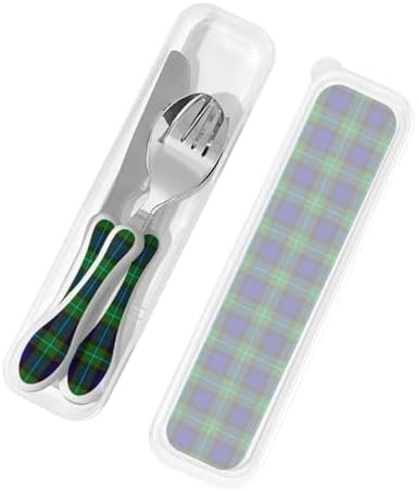 Modern Tartan Kids Utensil Set