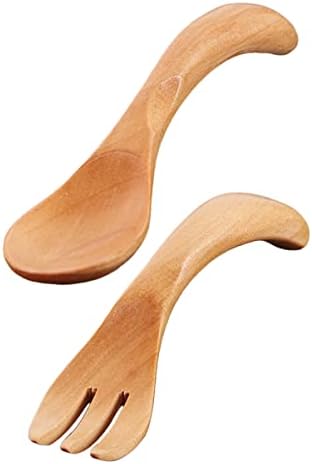 IC 1 Set Wooden Childrens Fork Spoon Portable and Adorable
