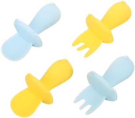 Hemoton EasiFit Chocolate Soft Forks Spoons Set for Babies