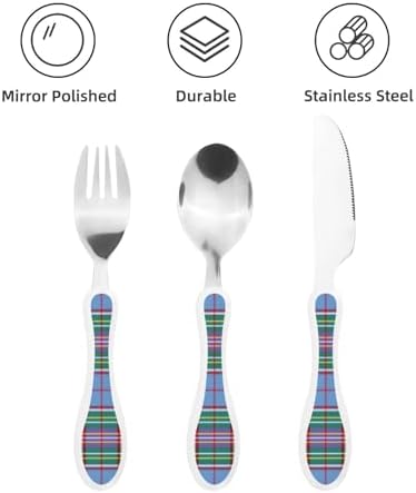 Royal Stewart Isle of Man Tartan Kids Stainless Steel Utensil Set