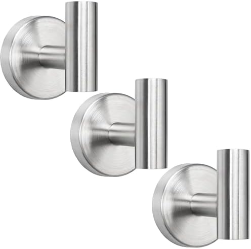 TocTen 3-Pack Stainless Steel Towel Hook Set