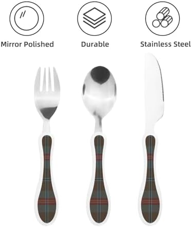 Young Weathered Tartan Kids Utensil Set
