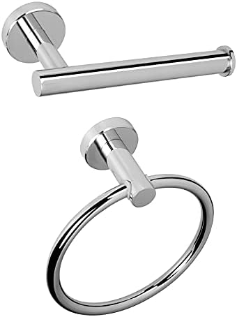 Sturdy Towel Toilet Paper Holder - Chrome Stainless Steel