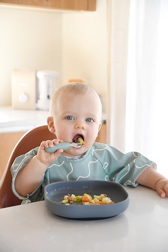 Set of 2 Stainless Steel Baby Cutlery Sage Design