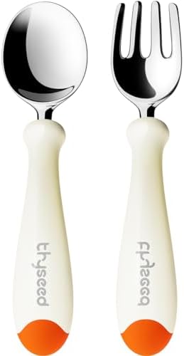Thyseed Toddler Flatware Set Self-Feeding Travel Box