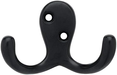 Double Prong Robe Hook Flat Black