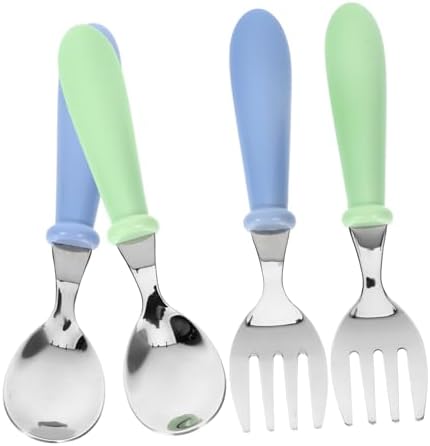 4-Piece Sturdy Baby Utensils Set for Self-Feeding
