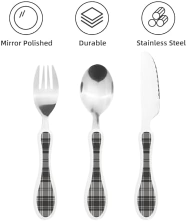 Royal Stewart Douglas Grey Modern Tartan Portable Kids Utensil Set