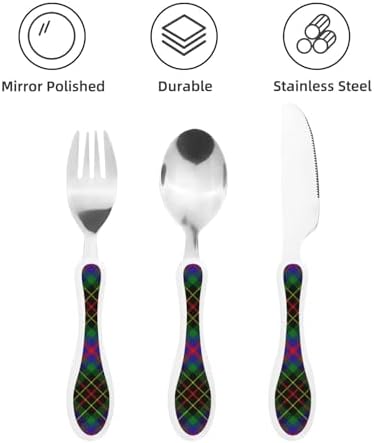 Royal Stewart Brodie Hunting Modern Diagonal Tartan Stainless Steel Toddler Utensil Set