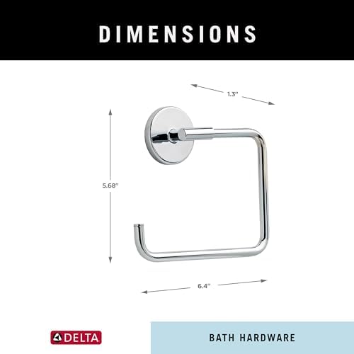 Delta Trinsic 1-Pack Polished Chrome Towel Holder for Bathrooms