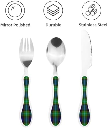 Modern Tartan Kids Utensil Set