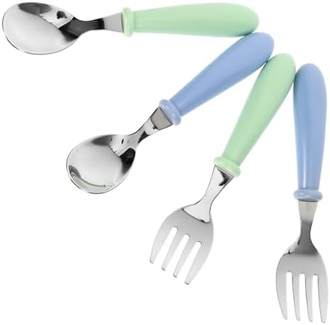 Hemoton 4pc Stainless Steel Kids Forks and Spoons Set