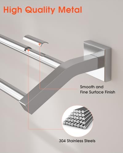 Alise Wall-Mounted Heavy Duty Stainless Steel Towel Bars for Bathroom