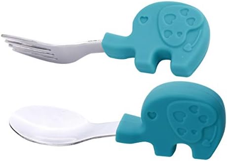 Toddmoney Baby Silicone Training Flatware Set for Toddler