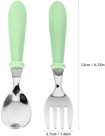 Hemoton 4pc Stainless Steel Kids Forks and Spoons Set