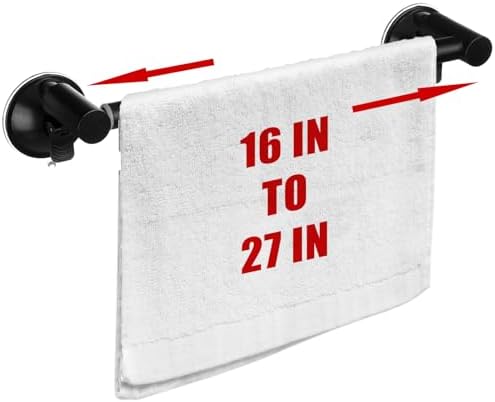 Adjustable Suction Cup Towel Bar 16-27 For Bathroom
