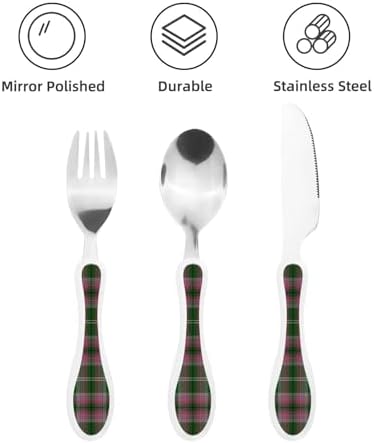 Royal Stewart Gray Hunting Tartan Kids Stainless Steel Flatware Set