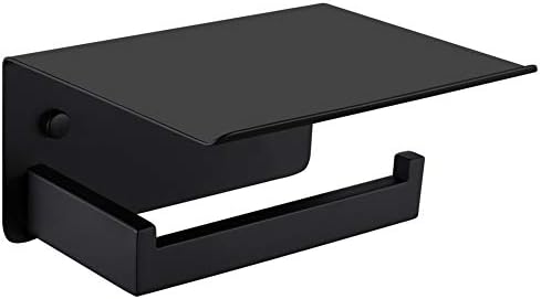 APLusee - Wall-Mounted Toilet Paper Loader Storage - Matte Black Rust-Resistant