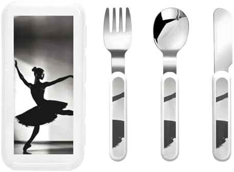 Ballerina Dance Print Travel Utensils Set with Case