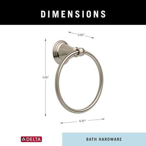 Delta Windemere Towel Ring Easy Install SpotShield Brushed Nickel