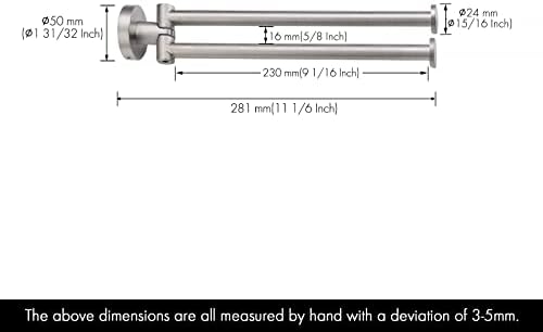 KES Swivel Towel Bar Rust-Proof Space-Saving Easy Install