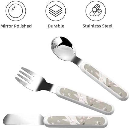 Easter Bunny Floral Print Utensils Set with Carrying Case