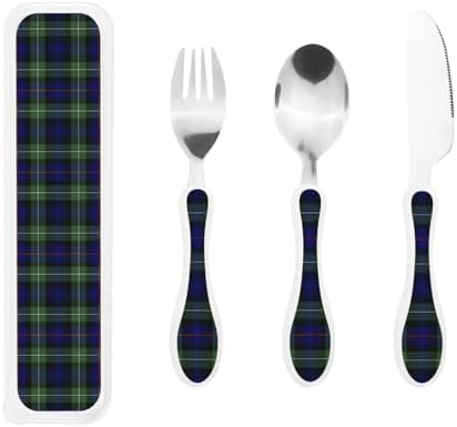 Royal Stewart Cumbernauld District Tartan Portable Kids Utensil Set 3-Piece Set
