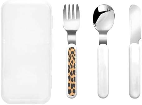 Giraffe Print Flatware Set with Travel Case