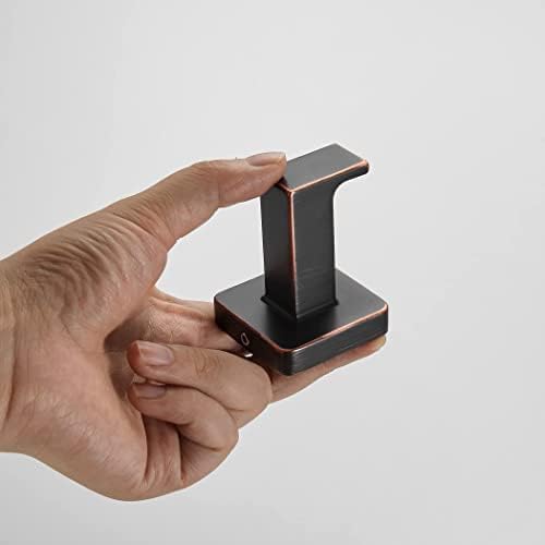 FORBATH Bronze Towel Hooks 4 Pack Square Robe Hook Wall Mount
