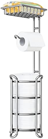 Sturdy Toilet Paper Holder with Shelf for Bathroom Storage Organizer