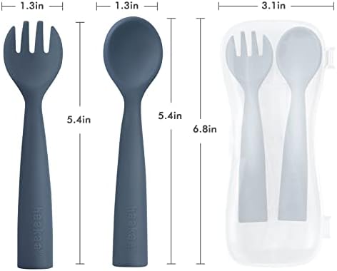 Haakaa Toddler Forks Spoons with Travel Safe Case
