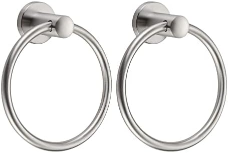 Sturdy Rust-Ready BGL Brushed Nickel Towel Ring 2-Pack
