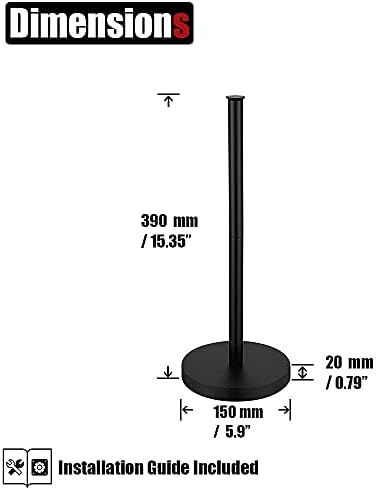 JQK 3 Rolls Toilet Paper Holder Matte Black