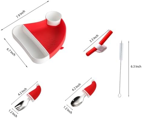 Xmas-Theme Silicone Stainless Steel Feeding Set for Babies